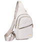 Multi-Pocket Lightweight Metal Zipper Chest Bag with Data Cable Hole