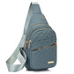 Multi-Pocket Lightweight Metal Zipper Chest Bag with Data Cable Hole