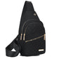 Multi-Pocket Lightweight Metal Zipper Chest Bag with Data Cable Hole