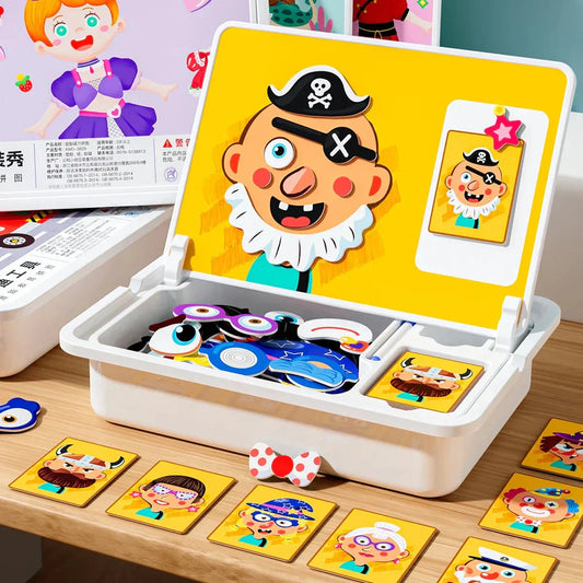 🔥Limited Sale 50%OFF🔥Magnetic Face Dress-Up Puzzle: Double-Sided Travel Game