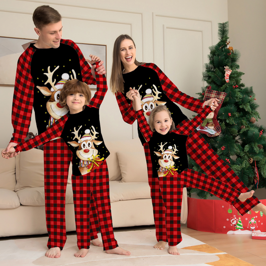 🎄Vroegtijdige kerstactie 49% KORTING🎁Family Reindeer Print Christmas Pajamas Set