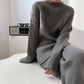 Women's Simple Vintage Split Hem Knit Set