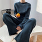 Women's Simple Vintage Split Hem Knit Set