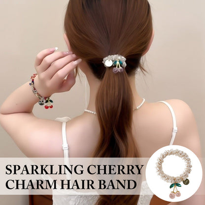 Sparkling Cherry Charm Hair Band