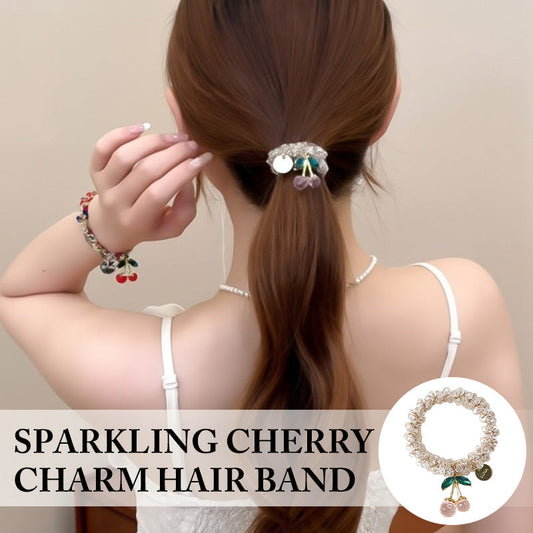 Sparkling Cherry Charm Hair Band