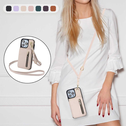 PU Leather RFID-blocking Zipper Wallet Phone Case for Phone