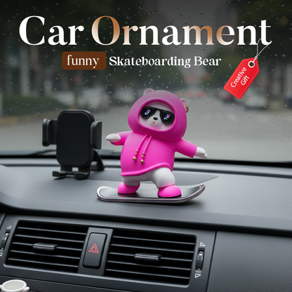 🎁Early Christmas Sale 50% OFF🔥Funny Skateboarding Bear Car Ornament