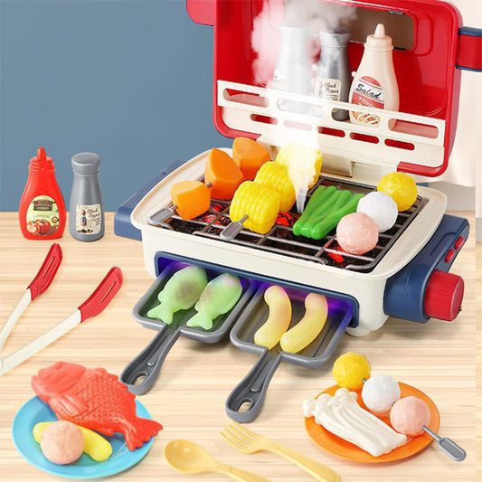 🎁Christmas Hot Sale 49% OFF🎄Kids BBQ Grill Playset with Smoke & Music