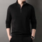 Men's Solid Half Zip Long-Sleeve Tops