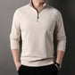 Men's Solid Half Zip Long-Sleeve Tops