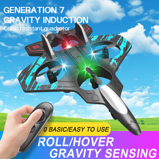 ✈️Stunt RC Fighter! 360° Rolling + Vertical Takeoff/Landing, 3 Speed Modes + Colorful LED, Create New Flying Fun～