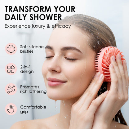 💗Hot Promotion 50% Off💗2-in-1 Silicone Body Scrubber & Scalp Massager Brush