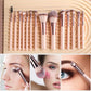Travel Makeup Brush Set with LED Light Mirror