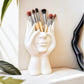 Creative Face-Holding Sculpture Makeup Brush Organizer