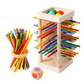 🔥Wooden Stick Game, Colorful Educational Toy for Cognitive Development & Focus Training, Includes Mixed Colors Sticks and Dual-level Puzzle