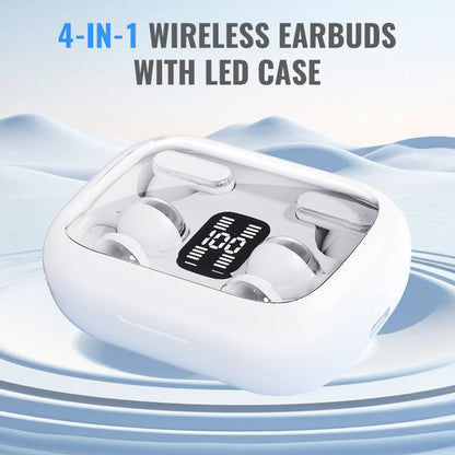 🎅New Year Gifts🎁4-in-1 Wireless Earbuds with LED Case