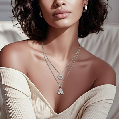 💍 2 Pack✨ Initial Letter Pendant Necklaces-Best Gift for your friends💝