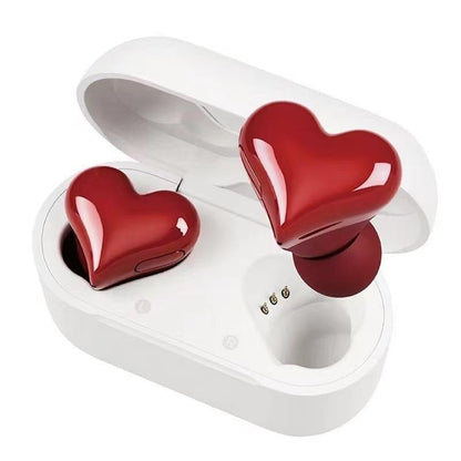 Stylish Heart-Shaped Bluetooth Earbuds