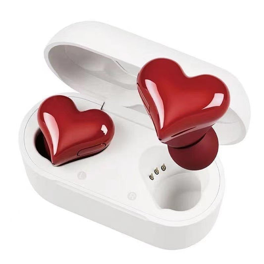 Stylish Heart-Shaped Bluetooth Earbuds