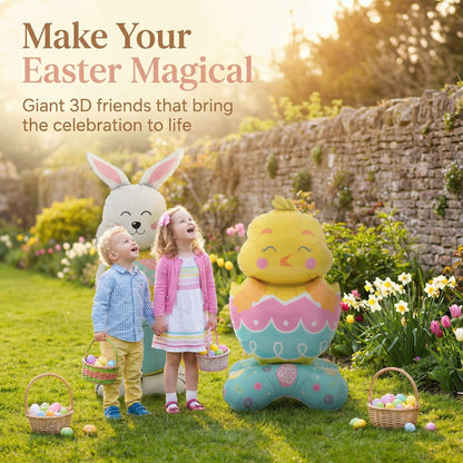 🐰🎉3Giant 3D Standing Bunny Balloon Self-Supporting Festive Cheer🎁