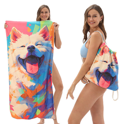 🏖️2-in-1 Printed Beach Towel Backpack