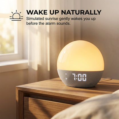 Natural Wake-Up & Sleep Aid Light with White Noise