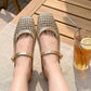 🌸NEW HOT SALE 50% OFF✨Women's Woven Square-Toe Mary Jane Mules