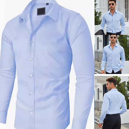 👔 50% OFF NOW! ✨Solid-Color Long-Sleeve Shirt