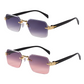 Rimless Rectangular Sunglasses for Men & Women
