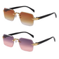 Rimless Rectangular Sunglasses for Men & Women