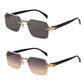 Rimless Rectangular Sunglasses for Men & Women