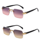 Rimless Rectangular Sunglasses for Men & Women