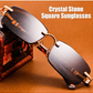Natural crystal lens sunglasses