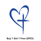 Glitter Heart Cross Car Decal Sticker