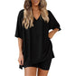 Women's Lounge V-Neck Top & Shorts Set