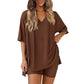 Women's Lounge V-Neck Top & Shorts Set