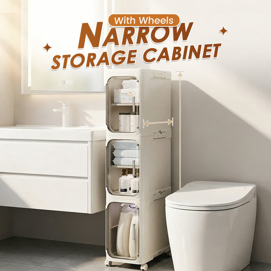 Narrow Storage Cabinet with Wheels