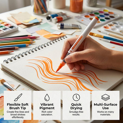Soft Brush Tip Acrylic Markers Set