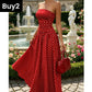 ✨ Women's Polka Dot Strapless Dress - Elegant Vacation Essential! ✨