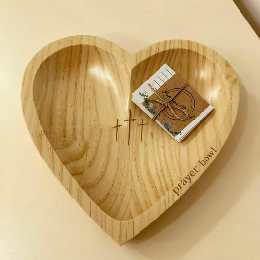 💖🎁2026 Mother's Day Gifts 50% Off--🎁Heart-shaped wooden bowl for prayer