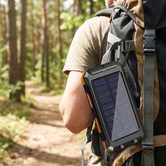 Solar Power Bank with LED Flashlight