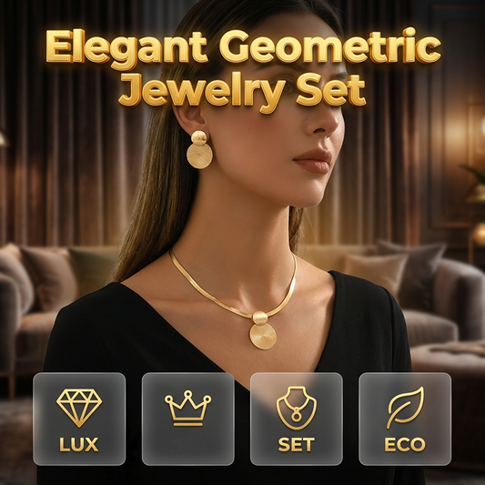 💎 50% OFF NOW! ✨ Modern Chic Necklace & Earring Set – Gold finish, geometric design & lightweight – perfect for daily elegance or gifting 💫