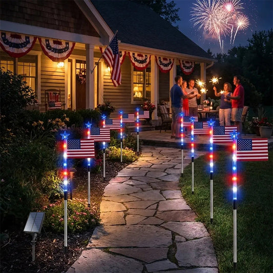 🏆Buy More Save More🎁Outdoor Solar Flag Stake Lights