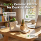 Quirky Ceramic Planter for Desktop Decor