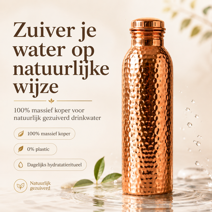 ❄️Zomerfresh 50% Korting!💧Premium Drinkfles van 100% Massief Koper – Plasticvrij en Geïnspireerd op Ayurveda