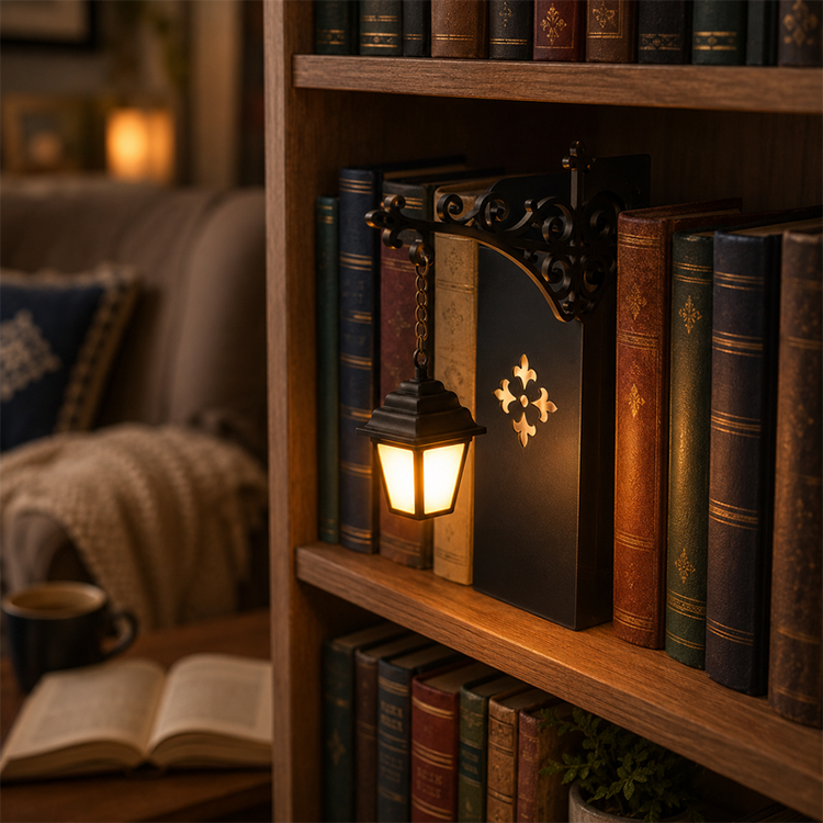 ✨ Miniature Retro Streetlight Bookend Light 🌙