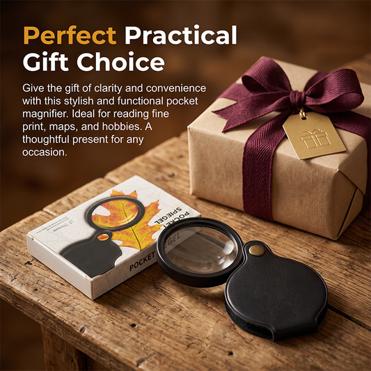 📢📢50% OFF !! ⏰🔎Portable Pocket Magnifier with Folding Protective PU Leather Case