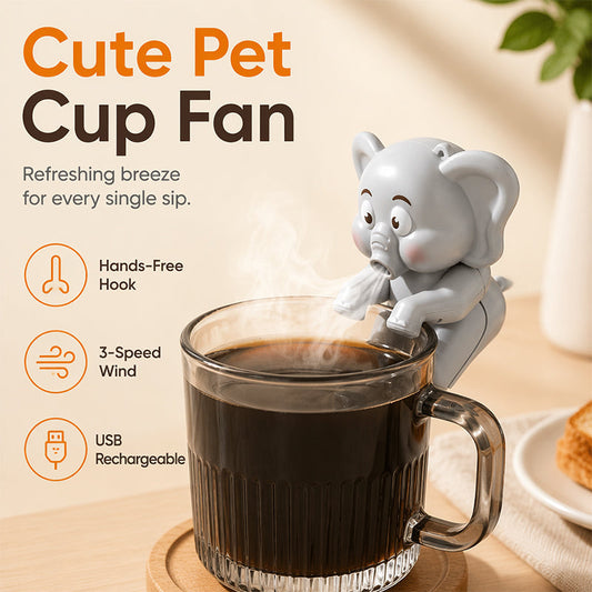 ⏳Limited-time 50% off⏰Cute Pet Cup Hanging Mini Fan🐘🦖💨