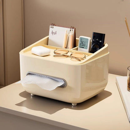 Multi-Functional Tissue Box Cover with Storage