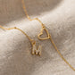 Women's Elegant Heart Initial Pendant Necklace